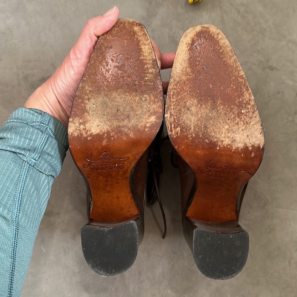 Joan Halpern booties in dark brown leather with lace ups - Picture 3 of 15